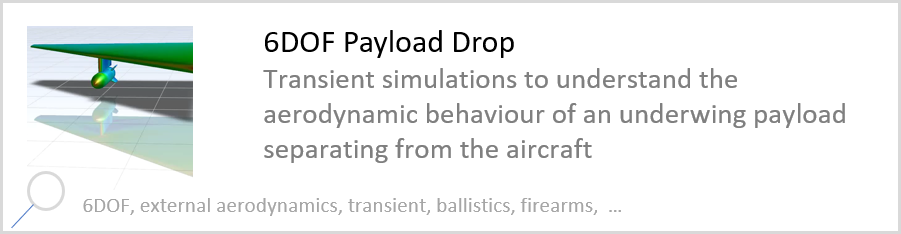 6DOF Payload Drop Transient simulations to understand the aerodynamic behaviour of an underwing payload separating from the aircraft