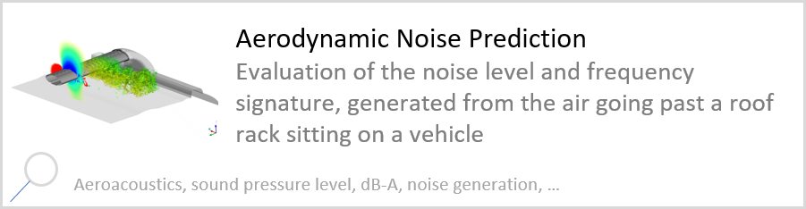 Aerodynamic Noise Prediction Evaluation of the noise level and frequency signature, generated from the air going past a roof rack sitting on a vehicle